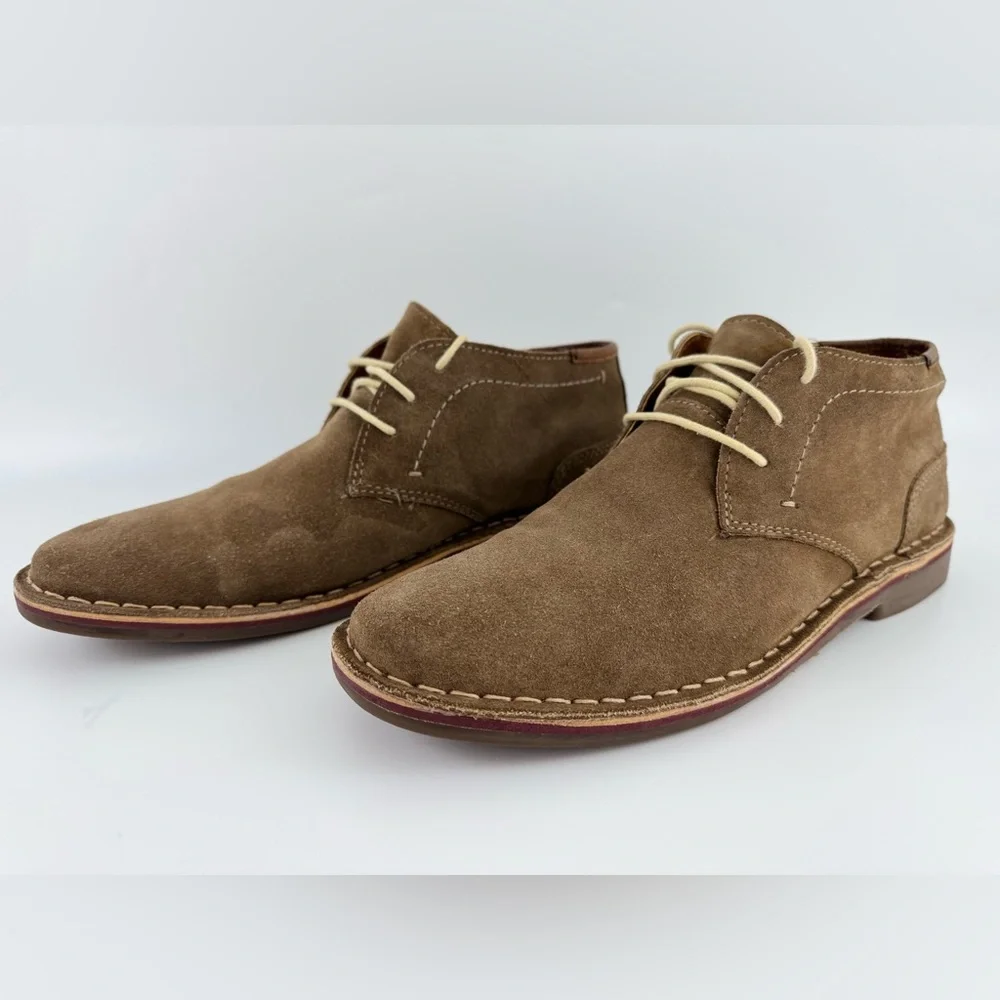 Kenneth Cole Reaction Men's Desert Sun Suede Chukka Boots, Taupe Size 10